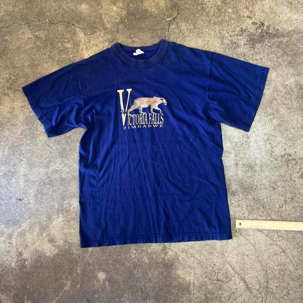 Vintage Victoria Falls Zimbabwe Leopard Safari Graphic Tee